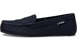 Dezi V Moccasin Slipper, Navy, 10 M