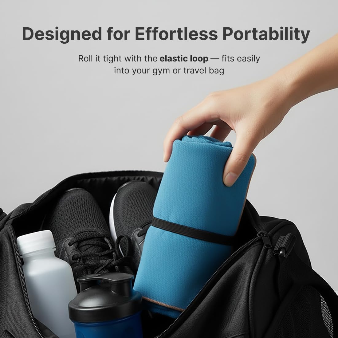 Cult Workout Towel 48x100 cm – Sweat-Absorbing, Skin-Friendly, Quick-Dry Gym Towel for Better Grip & Comfort During Intense Exercise – Blue 4
