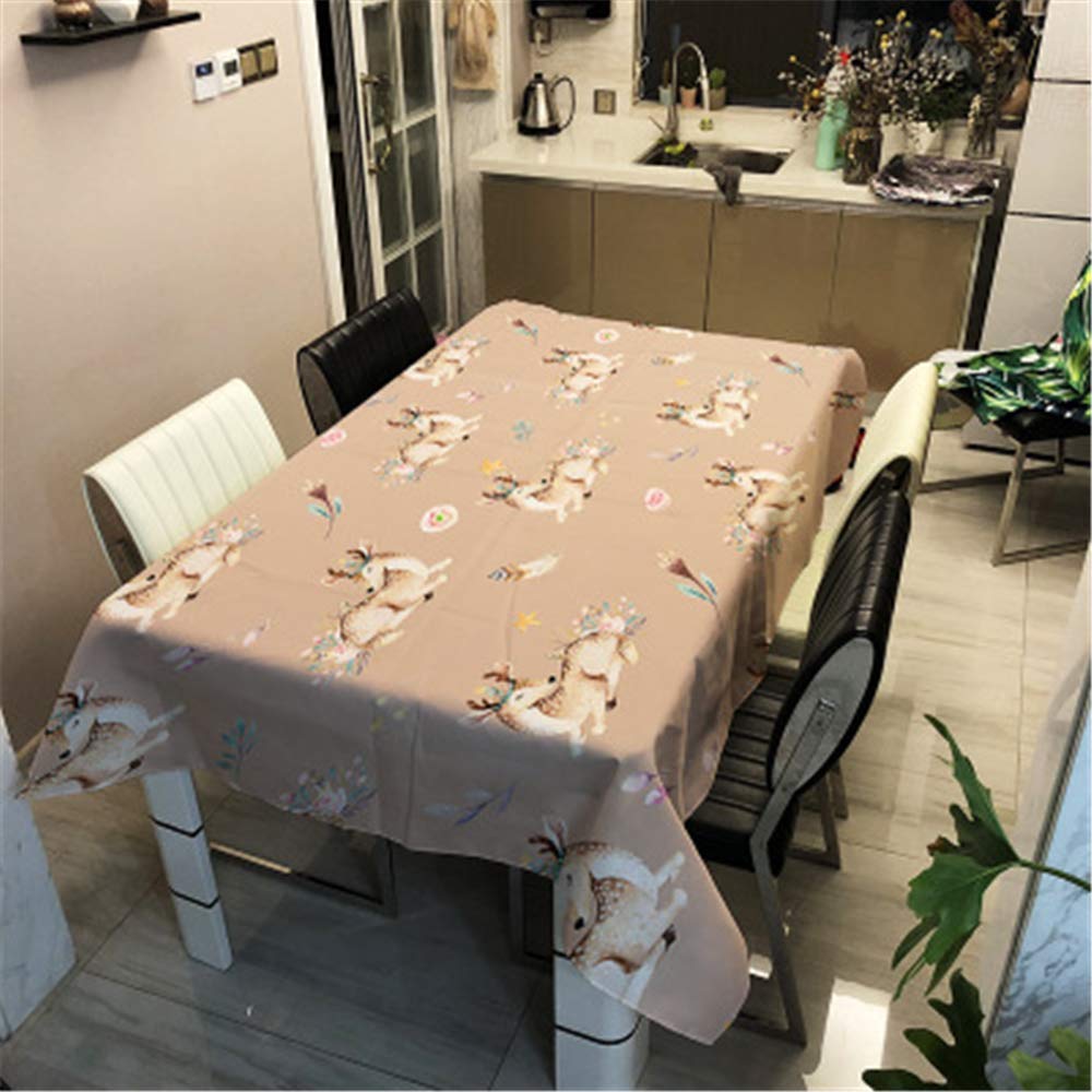 Morbuy Sika Deer Tablecloth Waterproof, Rectangle Stain-Resistant Table Cover Easy Wipe Clean Modern 3D Animal Print Table Cloths For Home Kitchen Dining Garden Party Decorative (140X200cm,)