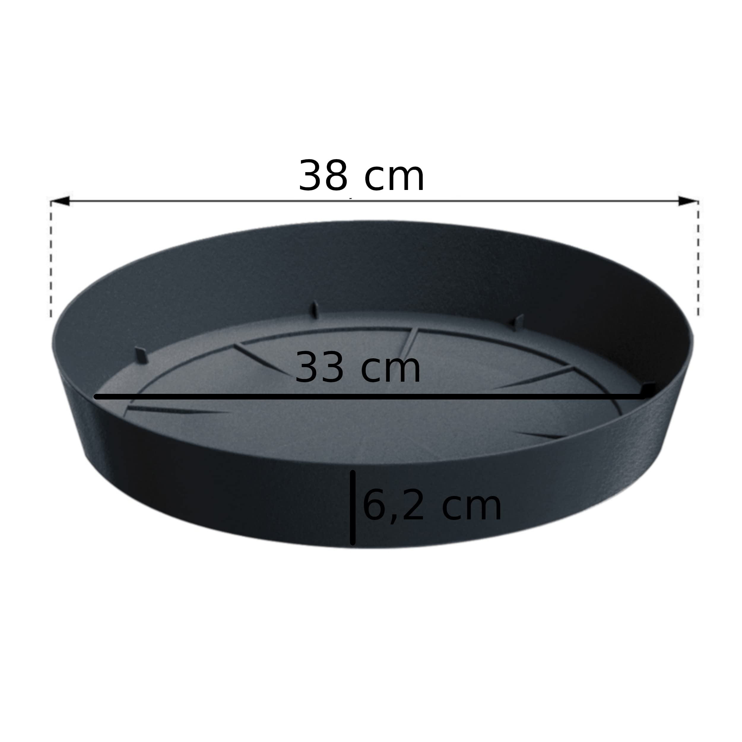 botle Podstawka pod doniczkę, 38 cm, kolor antracytowy, tworzywo sztuczne, podkładka pod kwiaty, podstawka pod doniczkę, doniczki