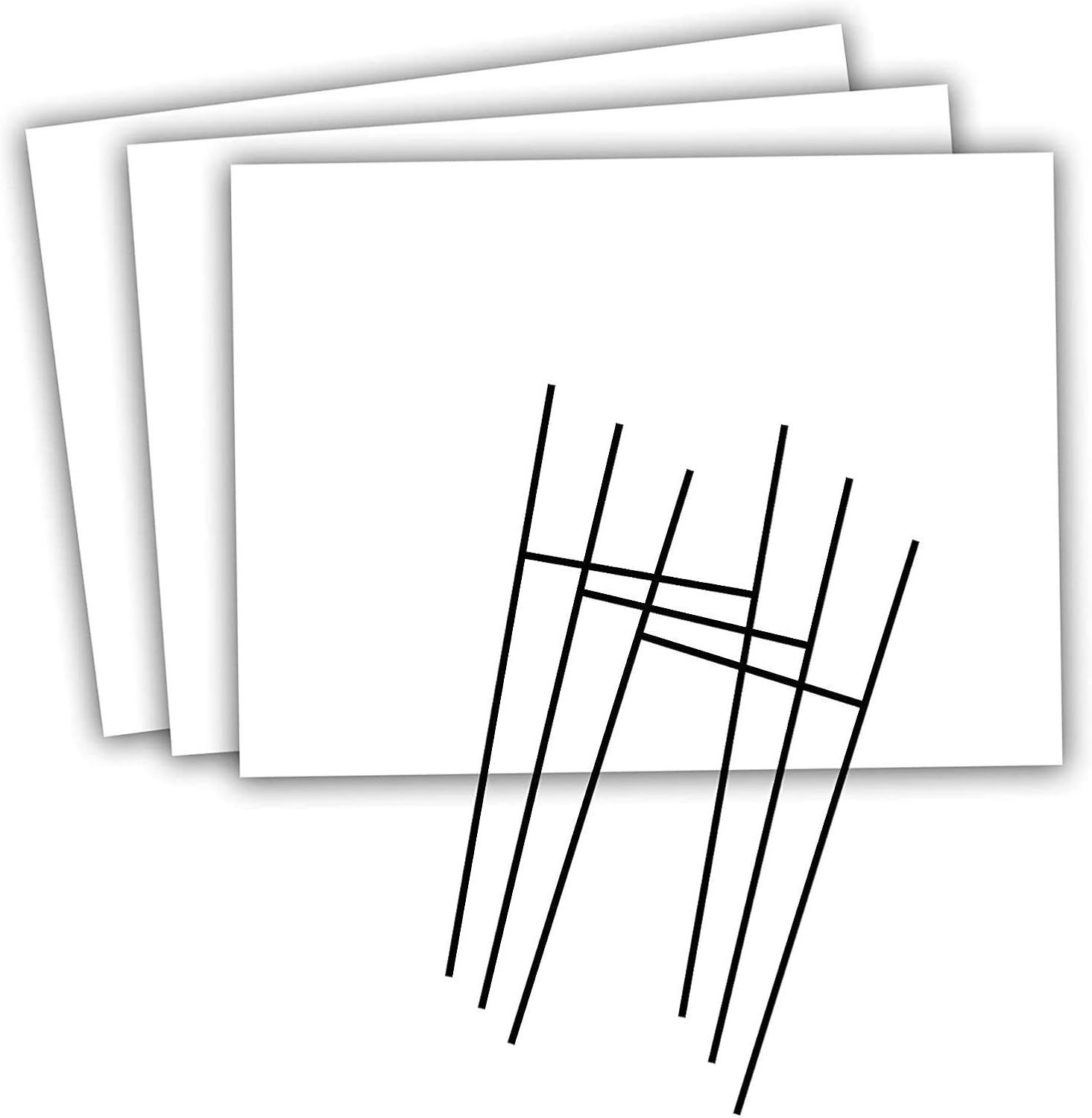 Headline Sign - Blank Yard Sign and H-Frame Ground Stake Sign Holder Set, White, 18 x 24 Inches, 3-Pack (5500) : Patio, Lawn & Garden