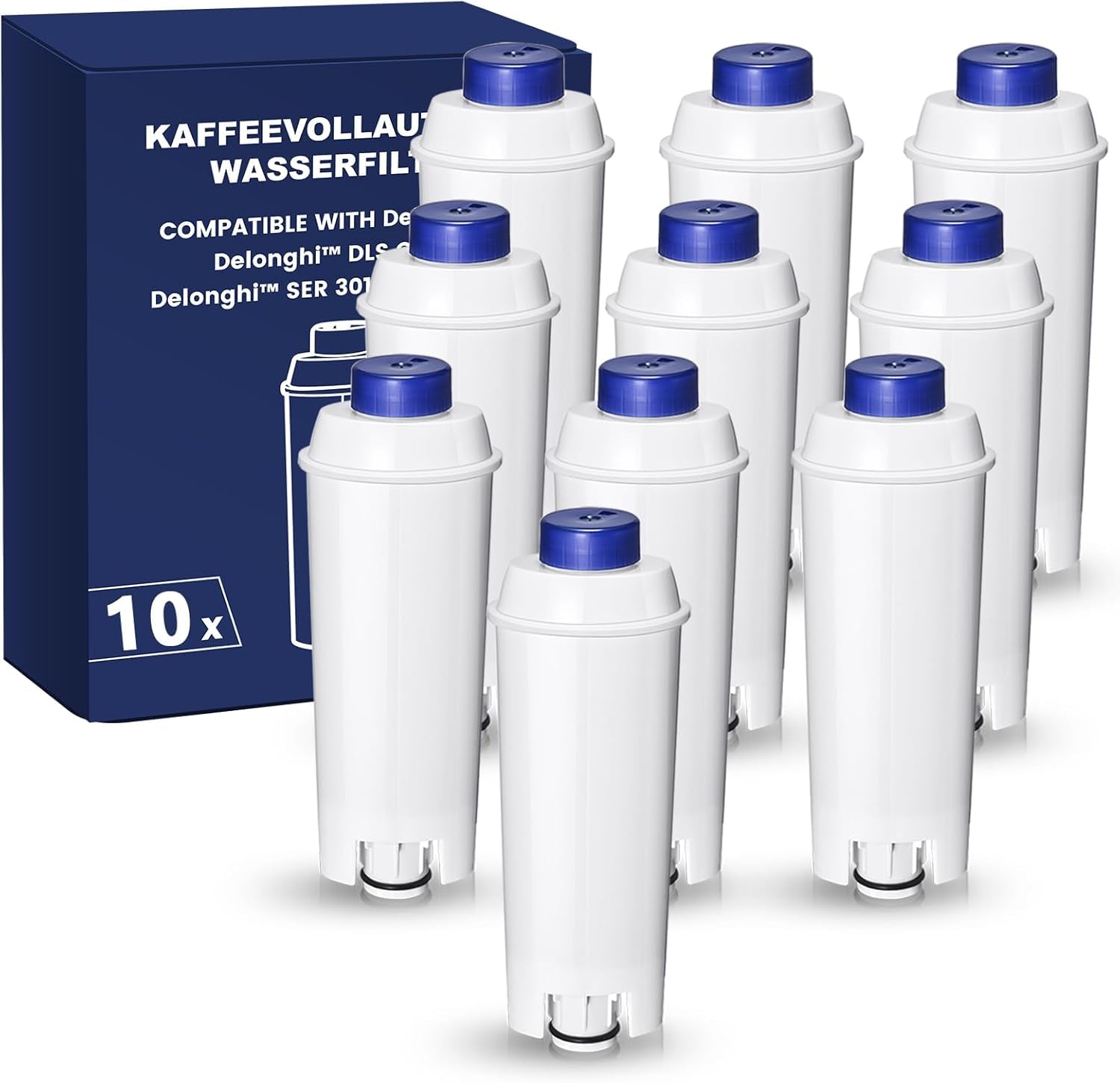 Filswa Kaffeevollautomat Wasserfilter, Ersatz Kompatibel mit Delonghi ECAM-Serie, Dinamica, Cappuccino System, Magnifica, ETAM Autentica und Verschiedener Modelle von Esam,（10）