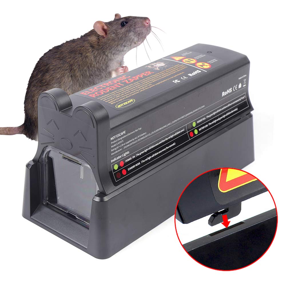 Zmodernizowana elektroniczna pułapka na szczury, elektryczna pułapka na szczury, z drzwiami zapobiegającymi ucieczce, zamknięta, łatwa w użyciu, elektryczna pułapka na myszy