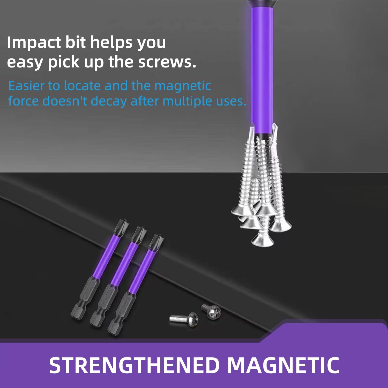 Electrician Impact Screwdriver Bit Set, 1/4” Hex-Shank S2 Steel FPH2 Screwdriver Bits for Electricians, 6PCS Phillips Cross Slot Head Screw Driver Drill Bits with Magnetism