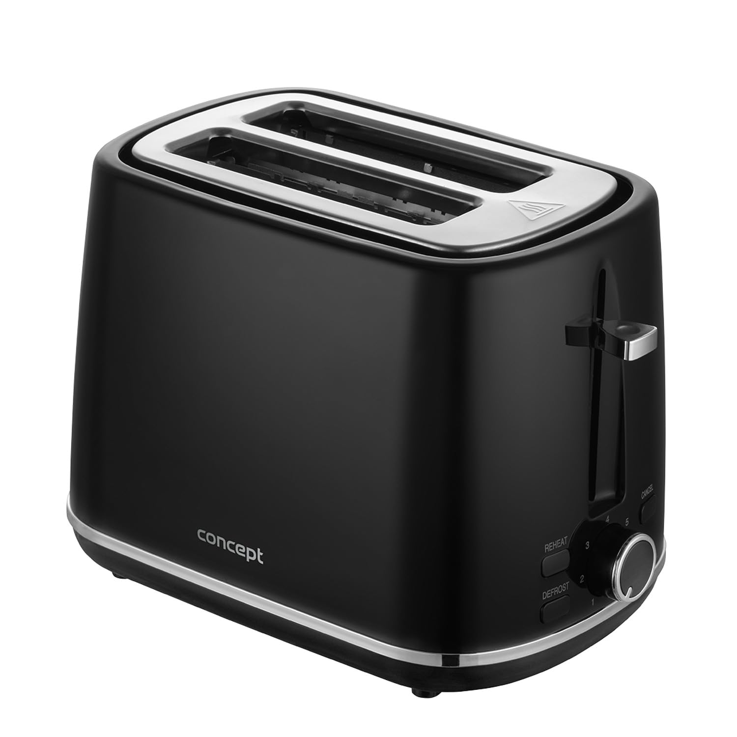 Concept TE2075 Tostadora eléctrica 930 W 7 niveles de bronceado Función de descongelación/calentamiento/función de calor instantáneo Expulsión y apagado automáticos del pan Negro