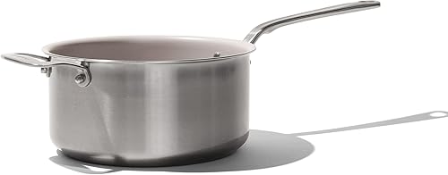 Made In Utensilios de cocina - Sartén antiadherente de 4 cuartos de galón - Azul puerto - Cacerola antiadherente revestida de acero inoxidable de 5