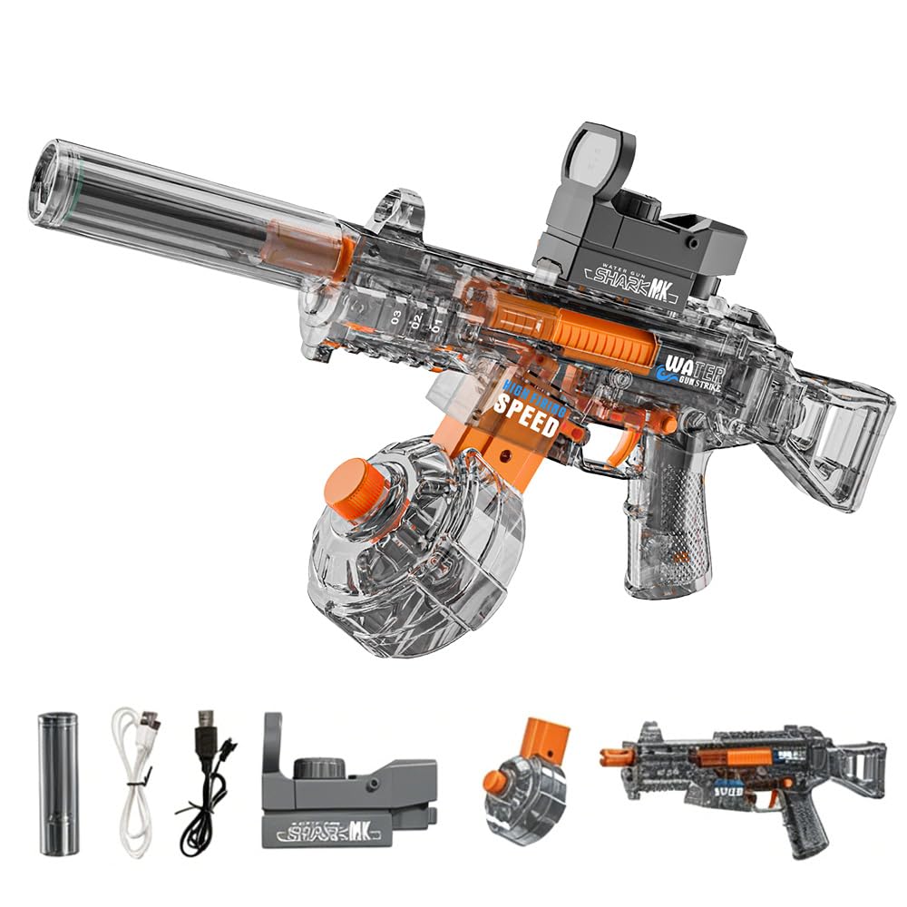 Wxeadu Electric Water Gun, Automatic Squirt Watergun with Manual function, 26FT Super Powerful, Large Capacity Water Squirt Guns, Water Pistols Water Toy Guns for Summer Swimming Pool Beach Party