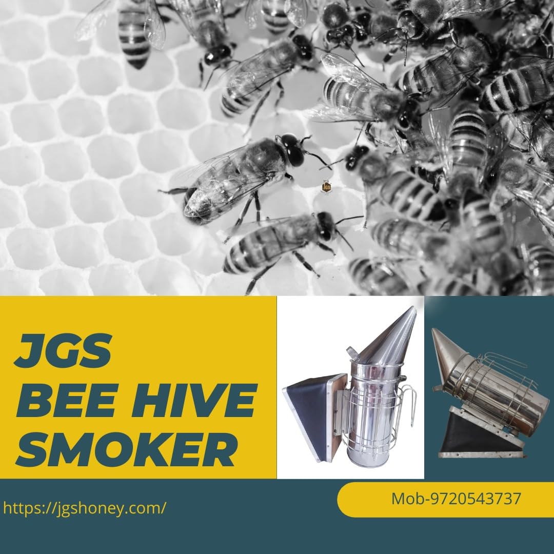 JGS Stainless Steel with Heat Shield Protection Honey Bee Smoker | Essential Tool for Beekeepers | Helps Protect Beekeeper from Stings - Image 6 thumbnail