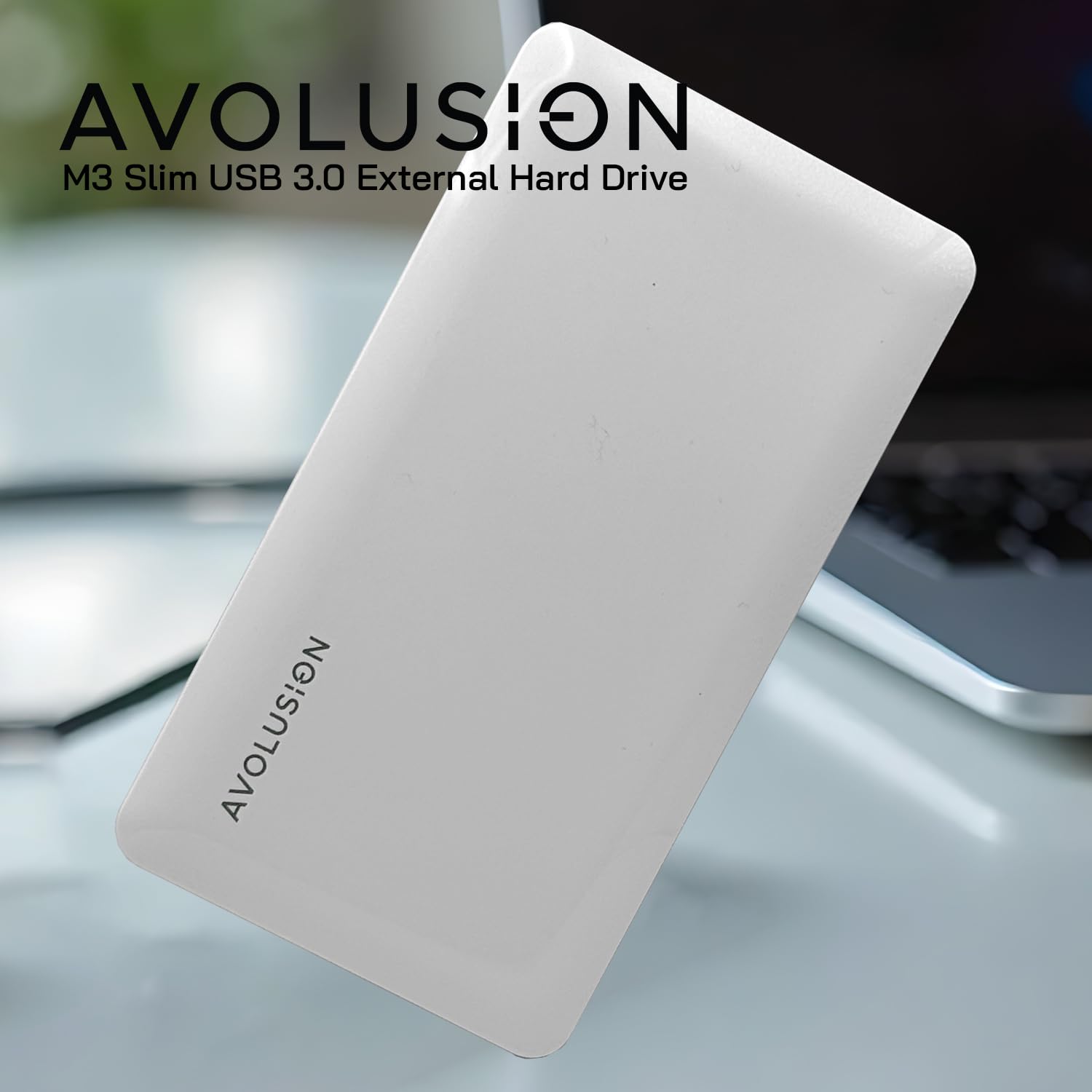 Avolusion M3 Series 1TB USB 3.0 Portable External Hard Drive - White (for Windows, Mac OS, Xbox, PS) — view 3