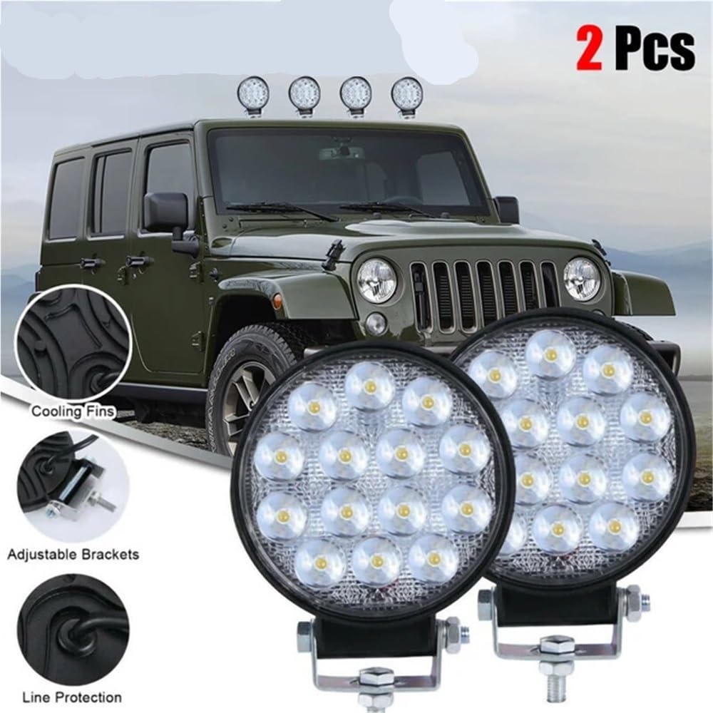 Foco de luz LED de obra redondo de 140W, lámpara de conducción for camión, Tractor, barco, SUV, UTE, 12/24V, 9000LM, 6000K, accesorios for coche, 2 uds.