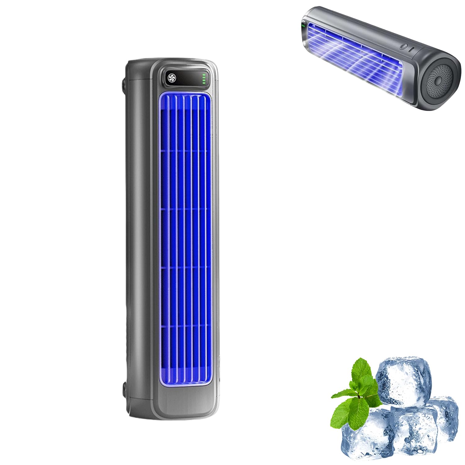 Coldeez Cooling Ace, 2026 New Cool Air Fan, Cooling Ace Portable Air Cooler, 3 Speeds Adjustable, Wireless Fan Bladeless Quie For Bedroom Office Home (Gray)