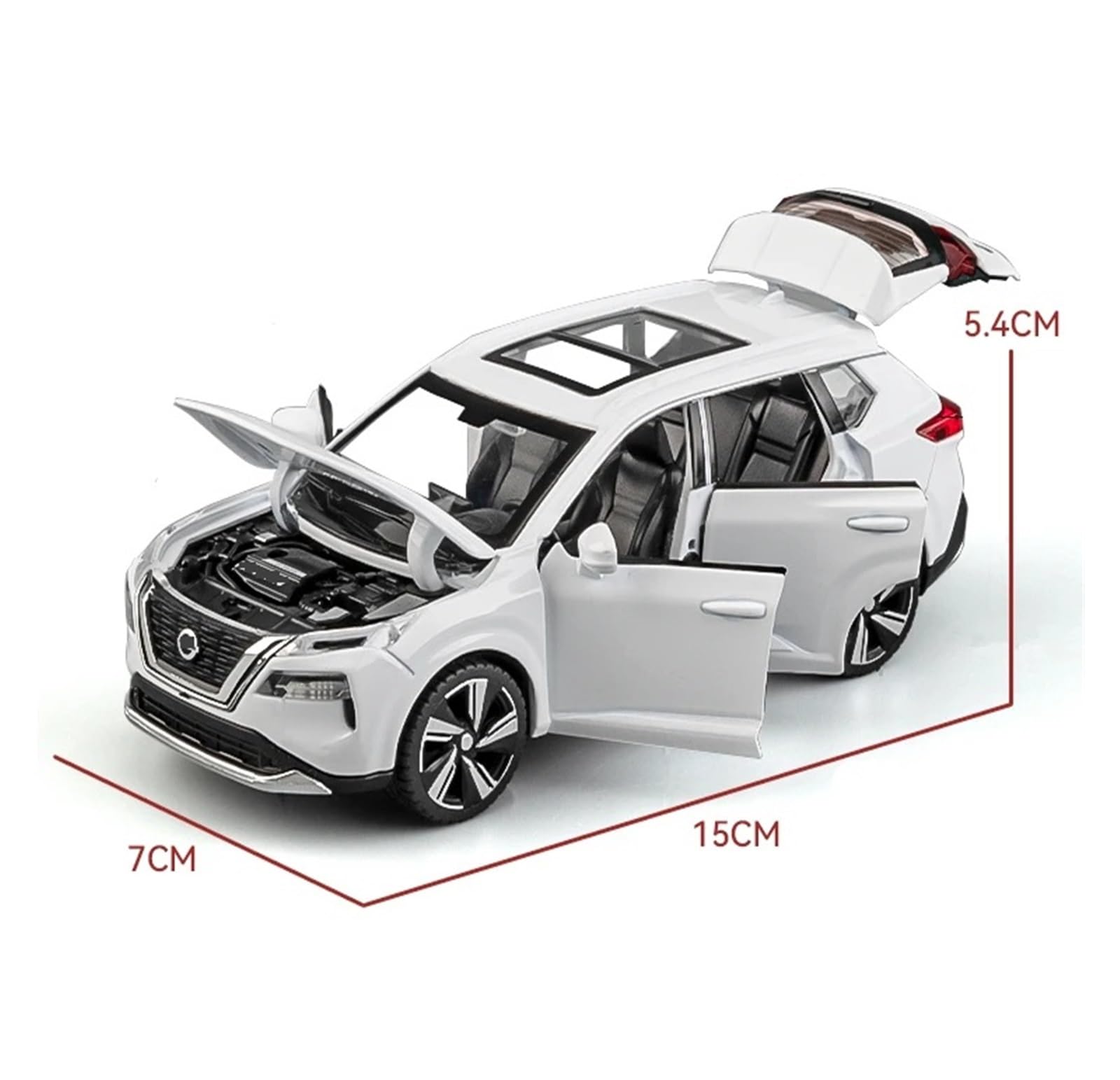 1:32 Per Nissan X-TRAIL SUV Modello Auto In Lega Pressofuso In Metallo Veicolo Fuoristrada Con Simulazione Set Giochi Modello Auto per Hobby(Gray)