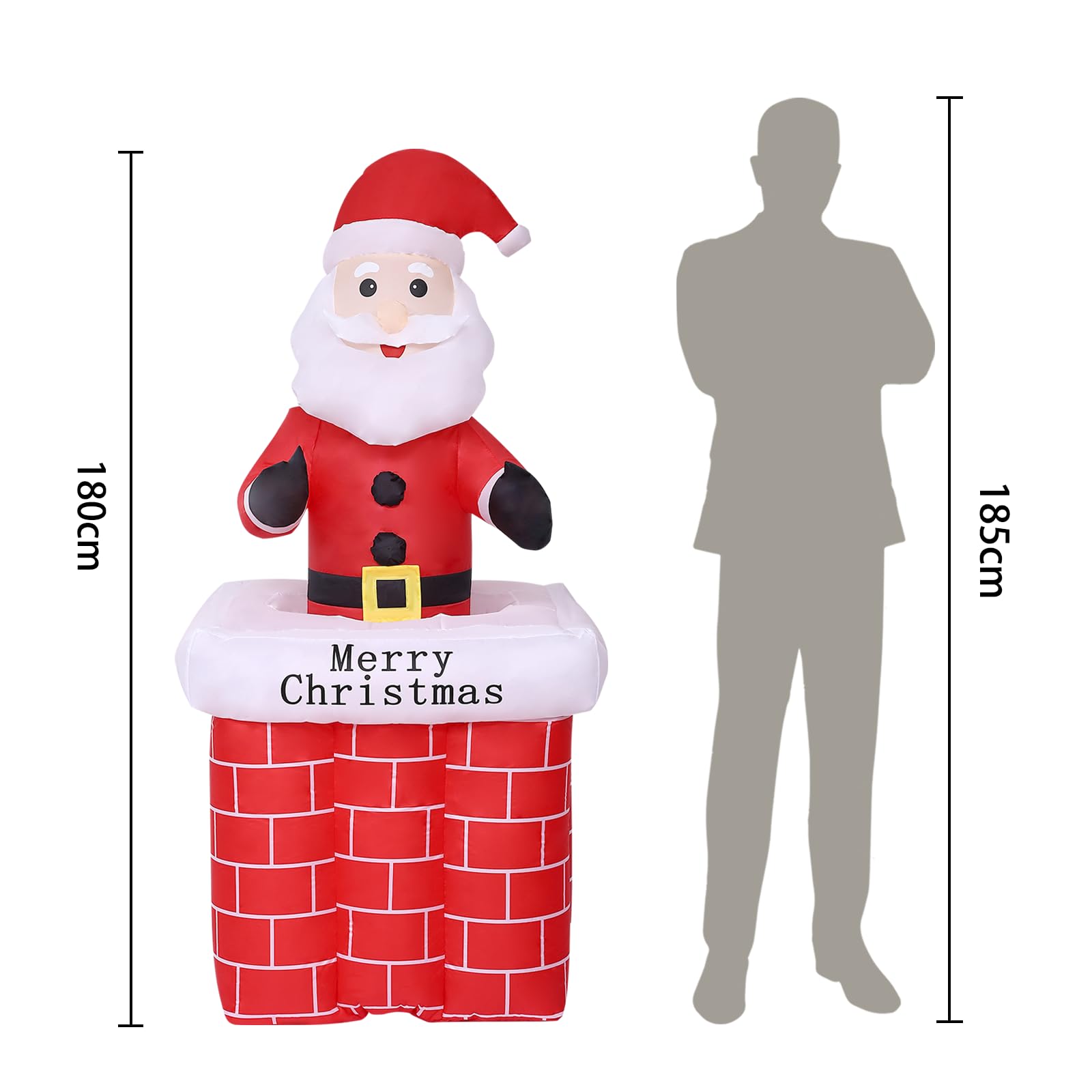 homewell Décorations Gonflables de Noël avec lumières LED, Grand Père Noël Gonflable pour l'Extérieur, Decoration Noel Exterieur, pour Jardin pelouse Porche fête de Noel