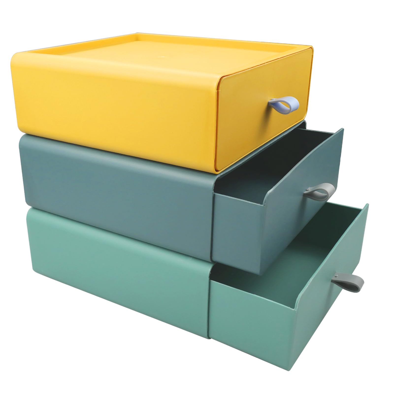 MytaYt 3 Uds Caja de cajón de escritorio apilable de plástico organizador de escritorio con cajones organizador de escritorio para oficinas, baños, escritorios, tocadores