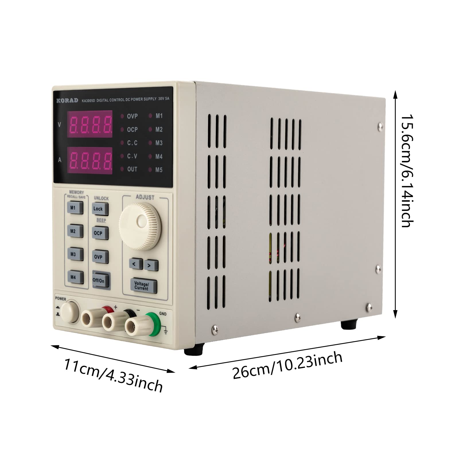 Fonte di programma DC 0-30 V, 0-5 A, programmabile, corrente costante/tensione costante, alimentatore da laboratorio con indicatore LED ad alta precisione, per laptop, telefoni cellulari, rasoi