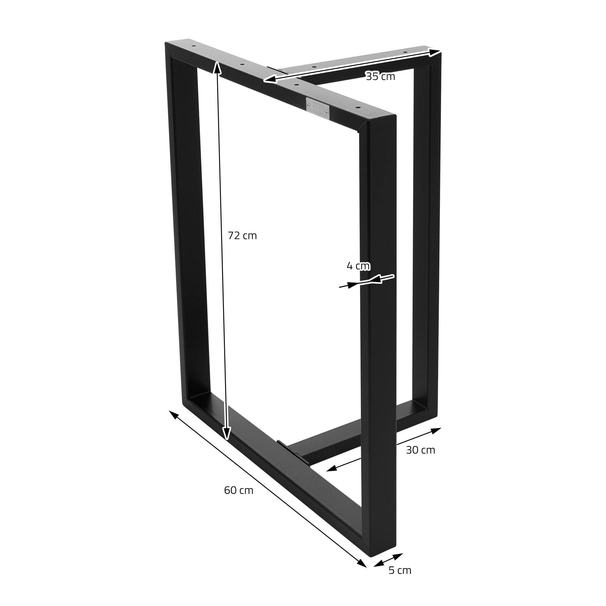 ML-Design Set 2X Base de Mesa en T 60 x 72 cm Soporte Negro Mate de Metal Acero Recubierto de Polvo Bastidor para Escritorio Pata para Consola Sostén para Tablero Pie Armazón Diseño Industrial