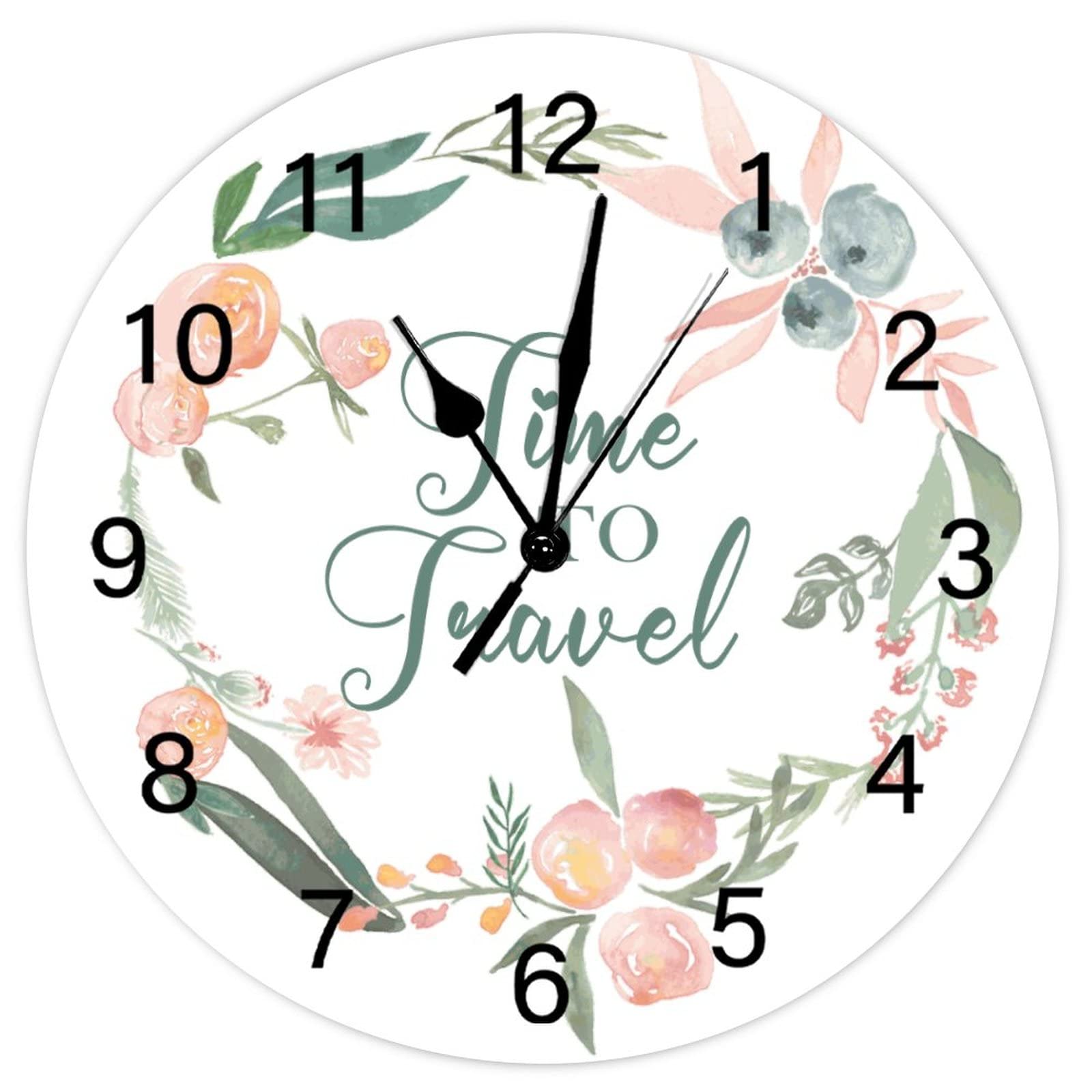 Horloge murale de style rustique fleurie cadeau de pendaison de crémaillère