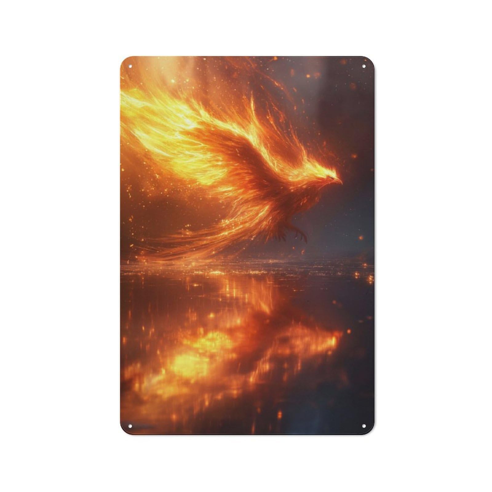 Junmoney Phoenix Bird Flying Retro Retro Metal Sign 30X20cm Featuring Garage Wall Decor For Garage, Hobby Room, Office Or Man Cave