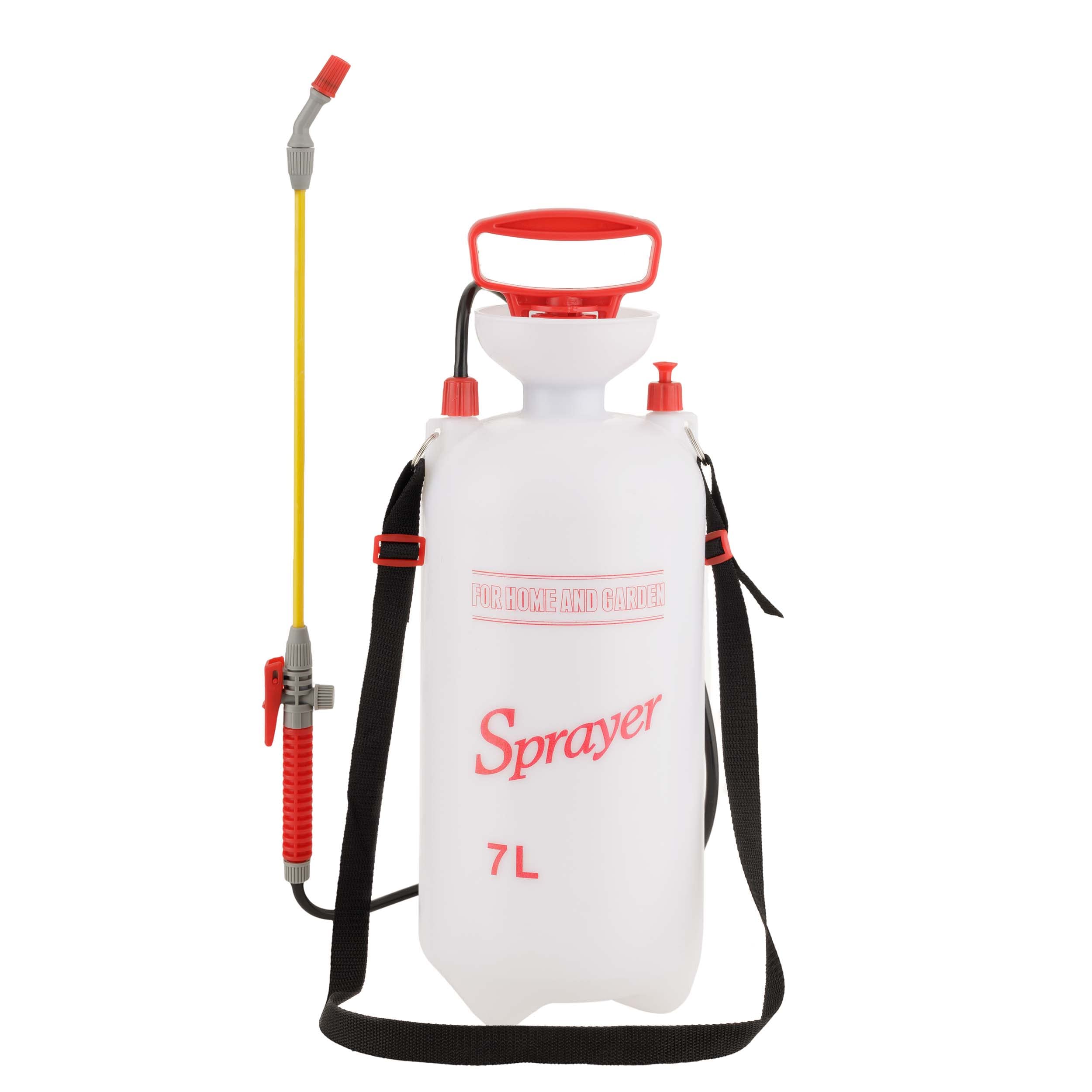 Pompa a spalla manuale, Nebulizzatore a Pressione manuale, Spruzzatore Manuale 7 Litri per Giardinaggio, Concimazione, Diserbo e Disinfestazione (7 L)