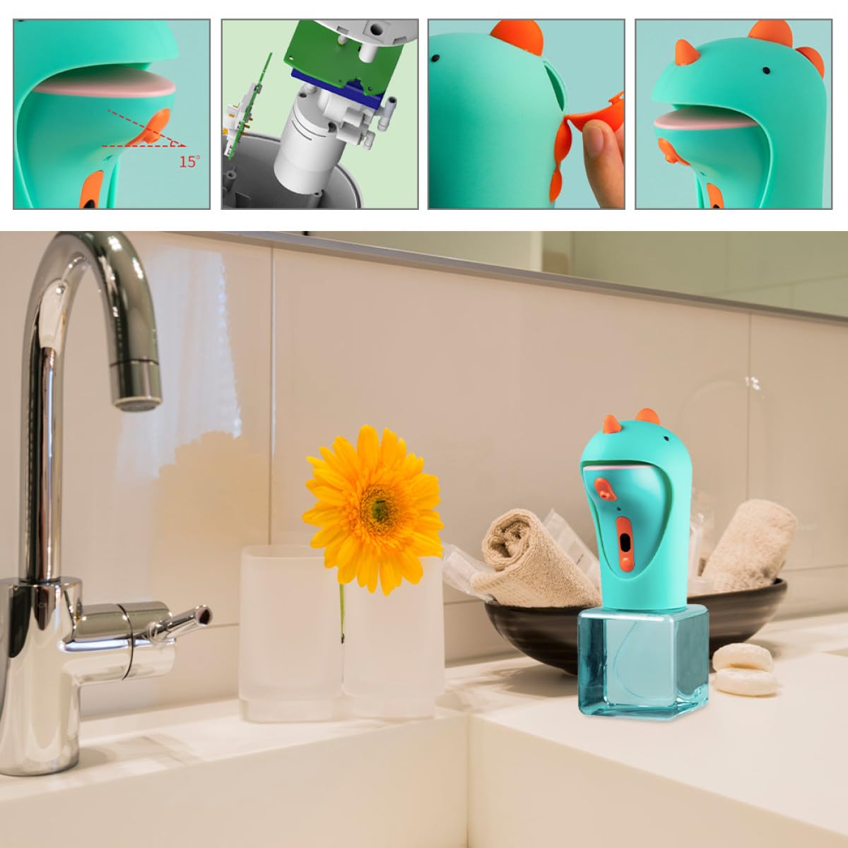 Automatischer Dinosaurier 250ml Schaumseifenspender für Kinder