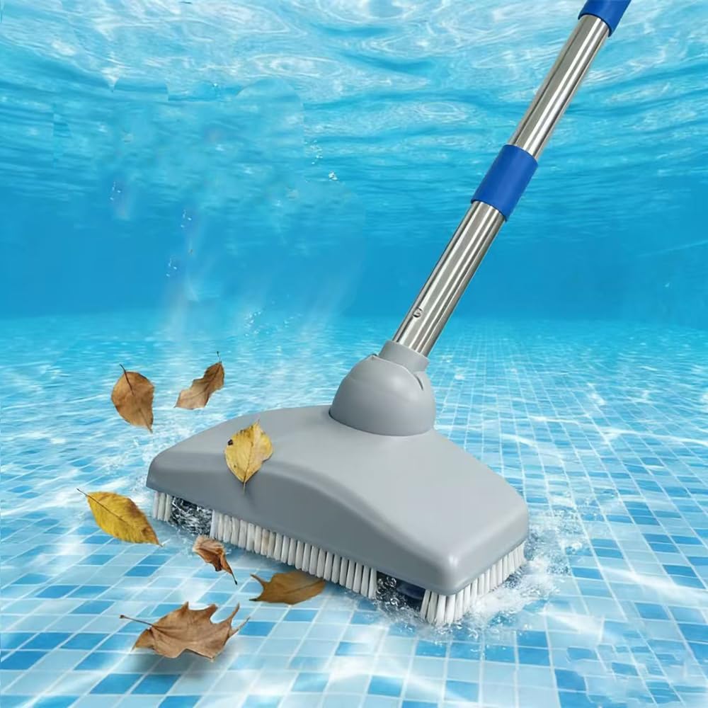Pool Sauger Boden, Pool Staubsauger mit 3.5m Schlauch, Poolsauger mit Teleskopstange, Umlaufwasserauslass Nutzender Pool Bodensauger, Pool Sauger Bürste Starker Saugleistung, Pool Bodenreiniger