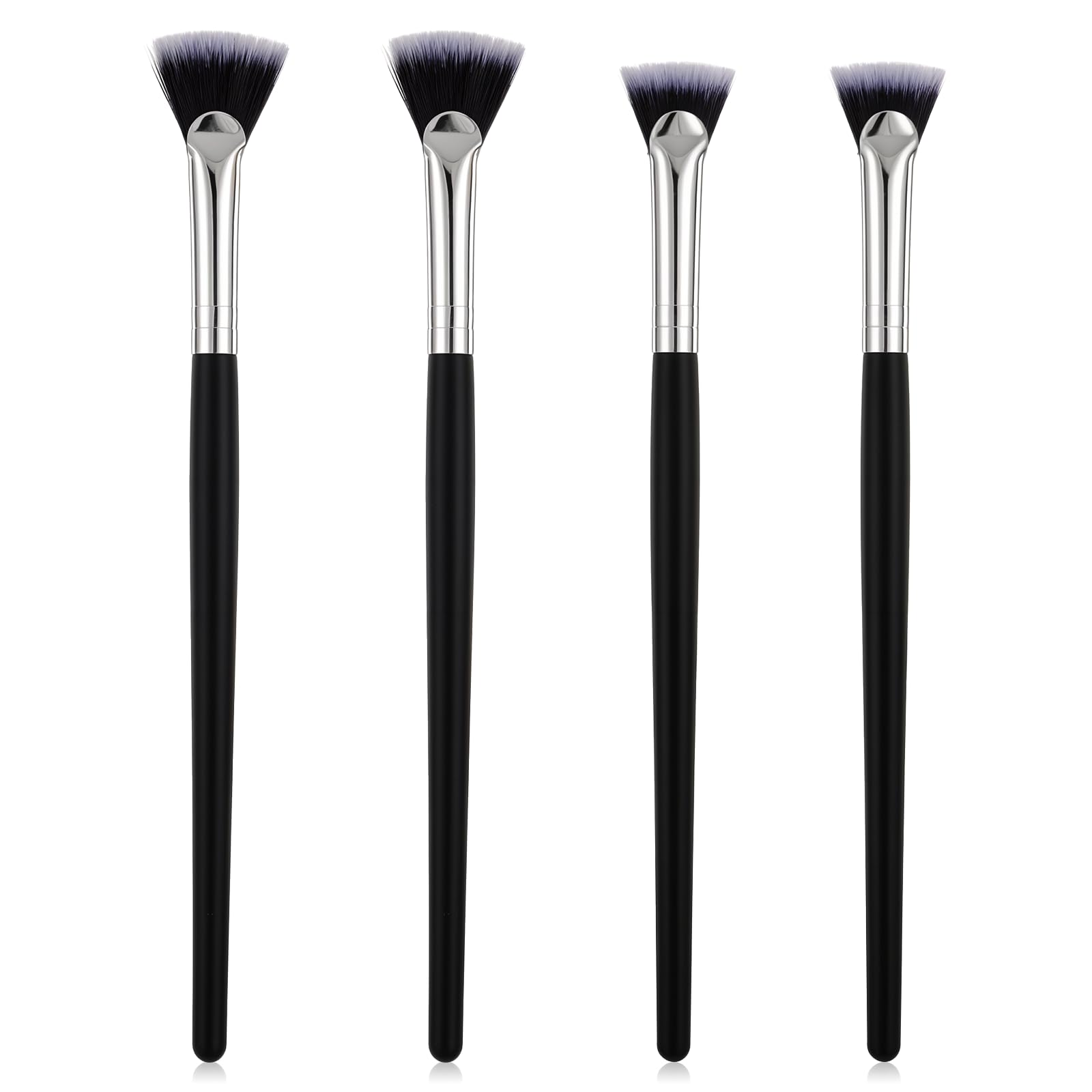 4Pcs Mascara Fan Brush Eyelash Brush Scalloped Eyebrow Comb Separator Eye Lashes Makeup Tools Makeup Eyelash Multifunctional Fan Shaped Mascara Brushes with Soft Bristles for Upper Lower Eye Lash