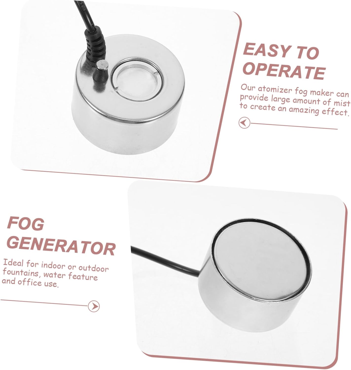 Mist Maker Fog Machine for Fish and Adjustable Ultrasonic for Dense Mist for Garden Decor and Water Features Us Plug