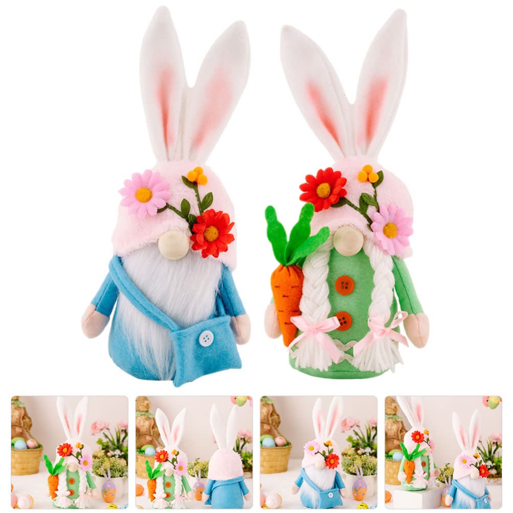 NUOBESTY 2pezzi Folletti Coniglietto Pasquale Decorazione Fai Da Te Adorabile Coniglietto Pasqua Creativo Per Arredamento Festa Pasquale Bambola Folletti Coniglietti Decorativi