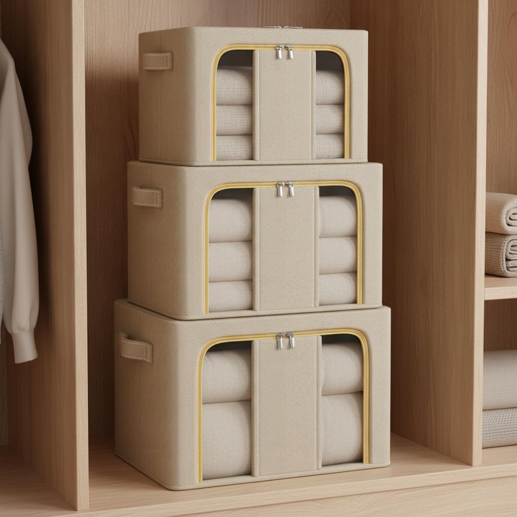 Boîte en Tissu Pliable, 60 L — 50 × 40 × 33
