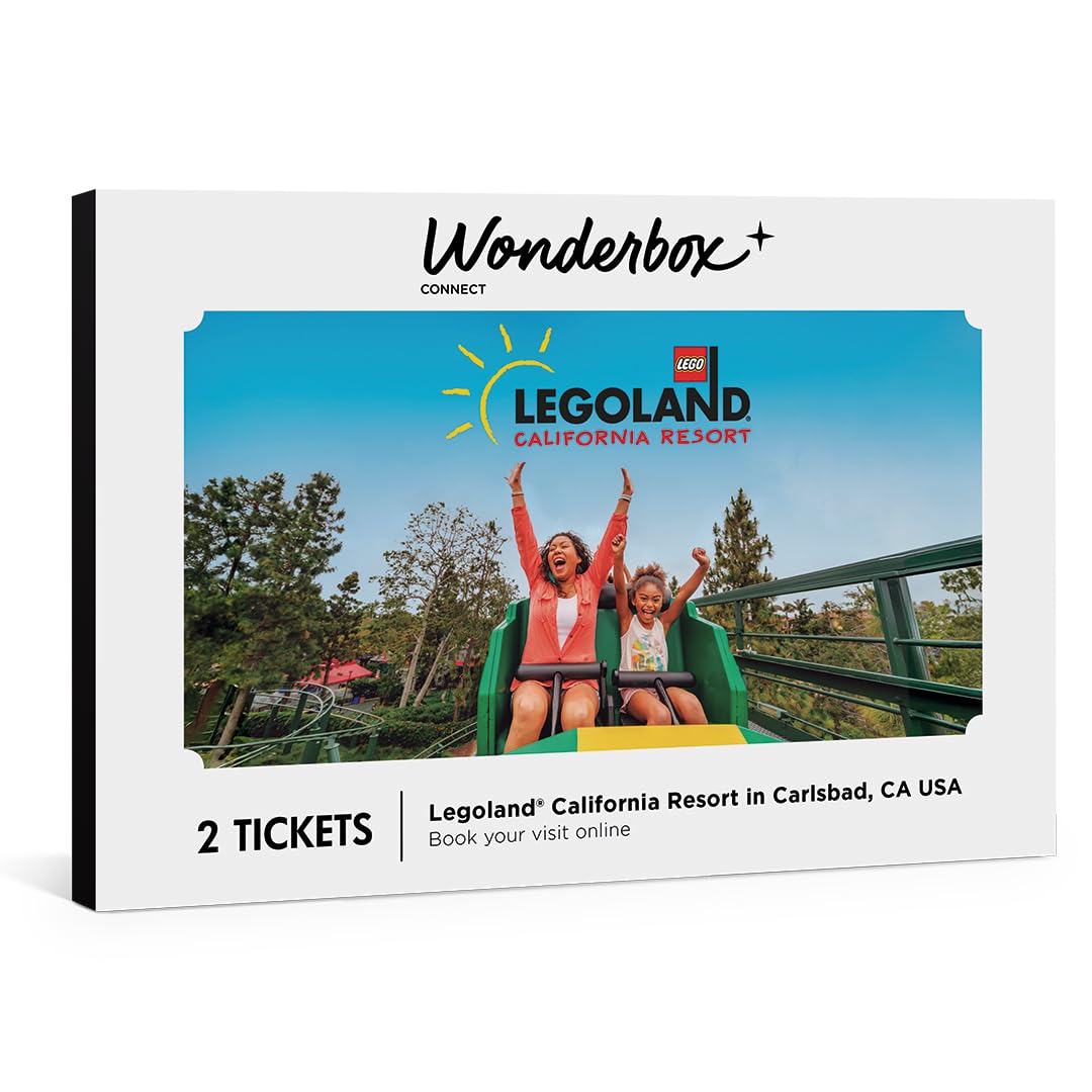 WONDERBOX LEGOLAND California Resort Tickets Gift Box, 2 Tickets Theme Park Entry, Gift Experience for Kids & Families
