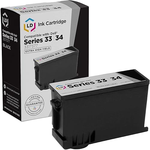 LD Cartucho de tinta compatible de repuesto para Dell 331-7377 T9FKK Extra High Yield (negro)