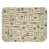 InterDesign iDry Microfiber Dish Drying Mat, 18-Inch by 24-Inch, Wheat/Ivory