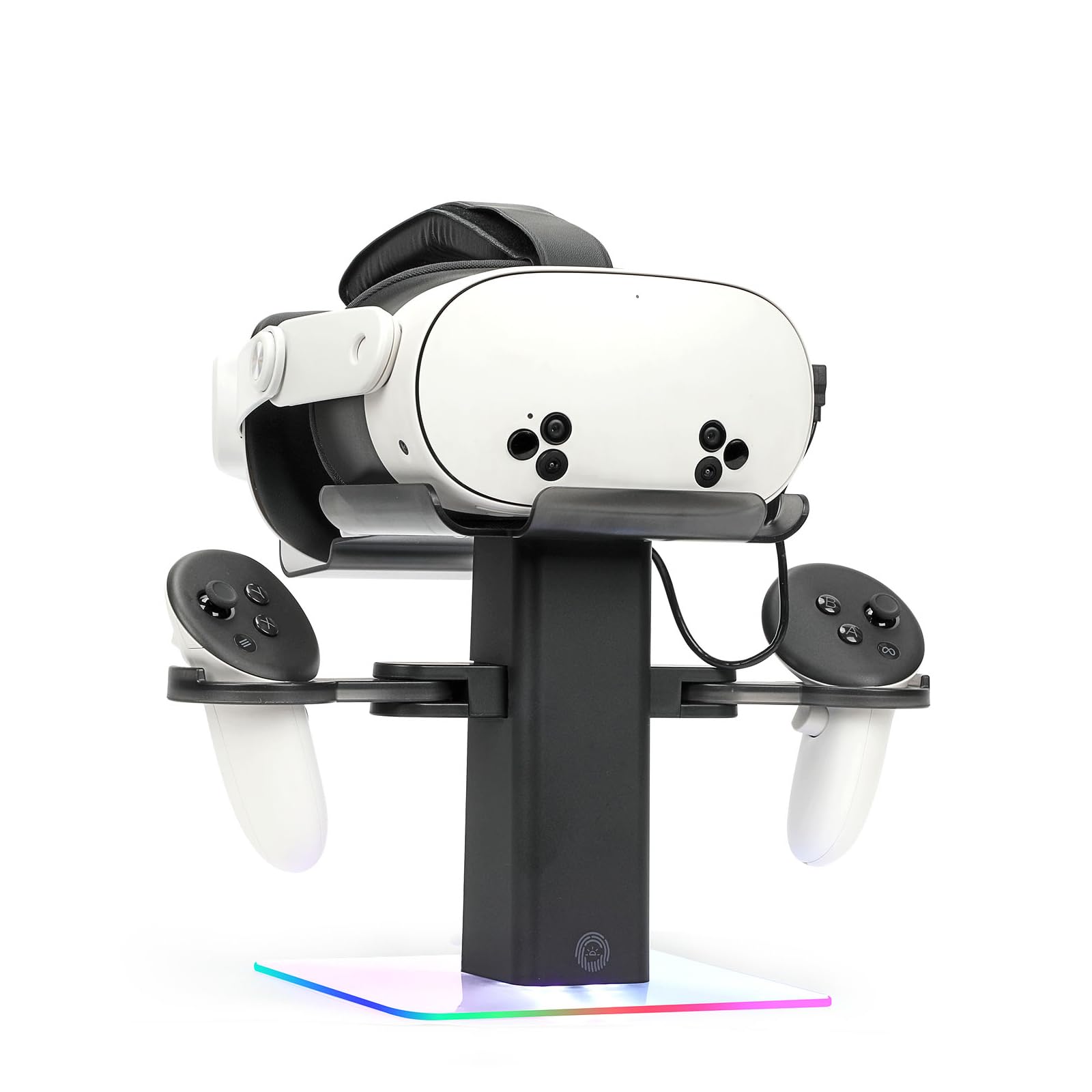 Growalleter Charging Dock for Oculus/Meta Quest 3S/Quest 3/Quest 2/Quest Pro Accessories, LED RGB Light, Vertical Charging Stand and Controller Holder - Charging for VR Headset Only (Black)