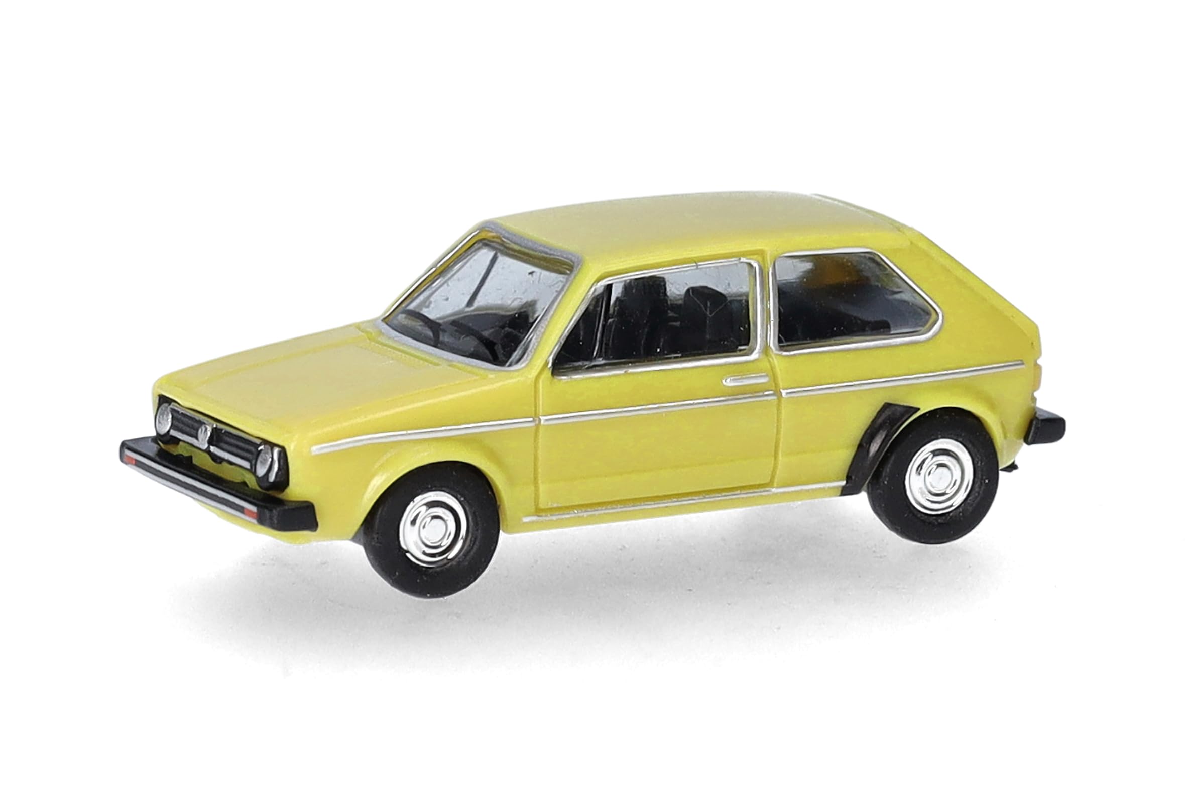 Herpa Model Car VW Golf I, brilliant yellow (TT scale), miniature scale 1:120, collectible, Made in Germany, plastic model