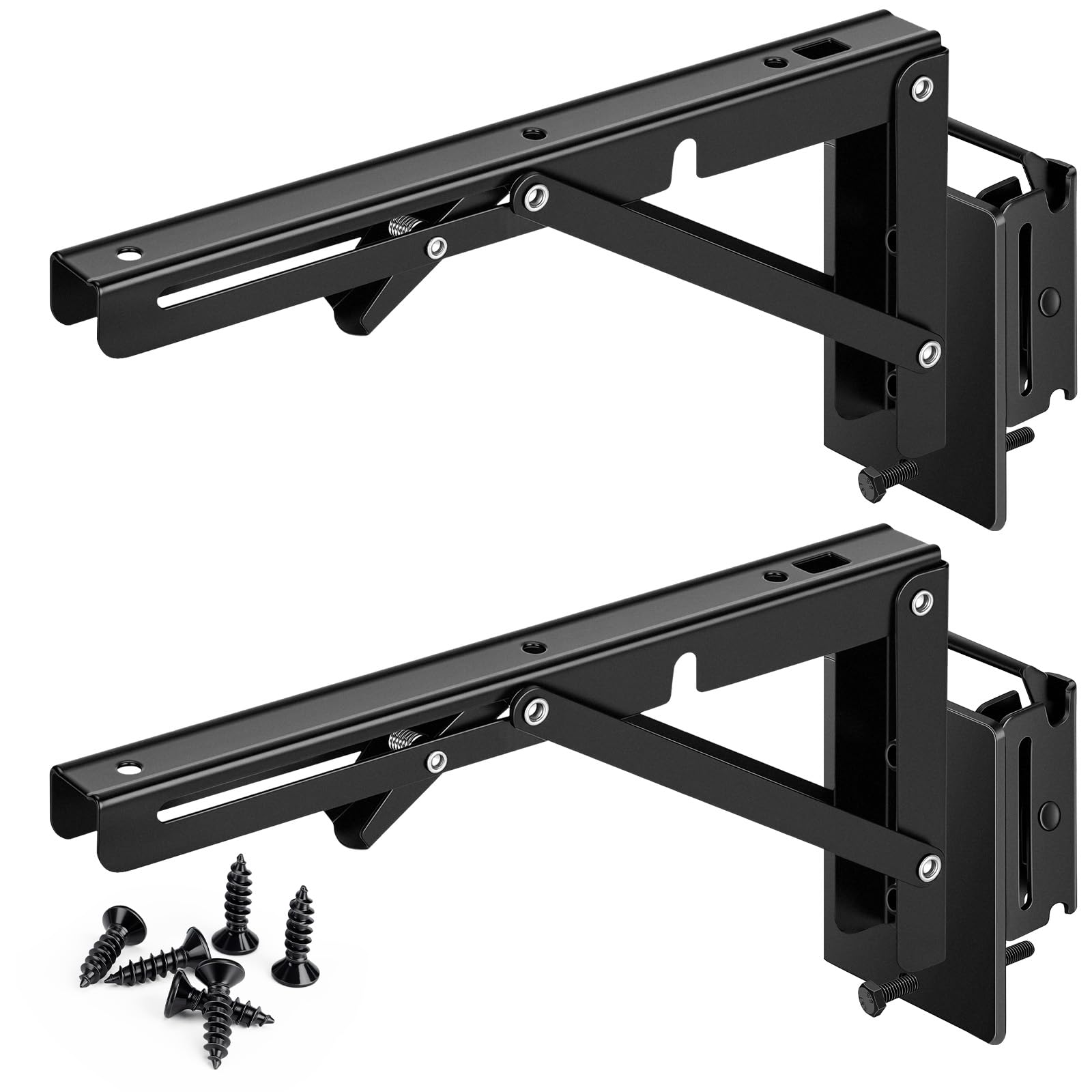 Photo 1 of 18 Inch Folding Etrack Brackets 2 Pcs, Heavy Duty Rustproof No-Droop Level