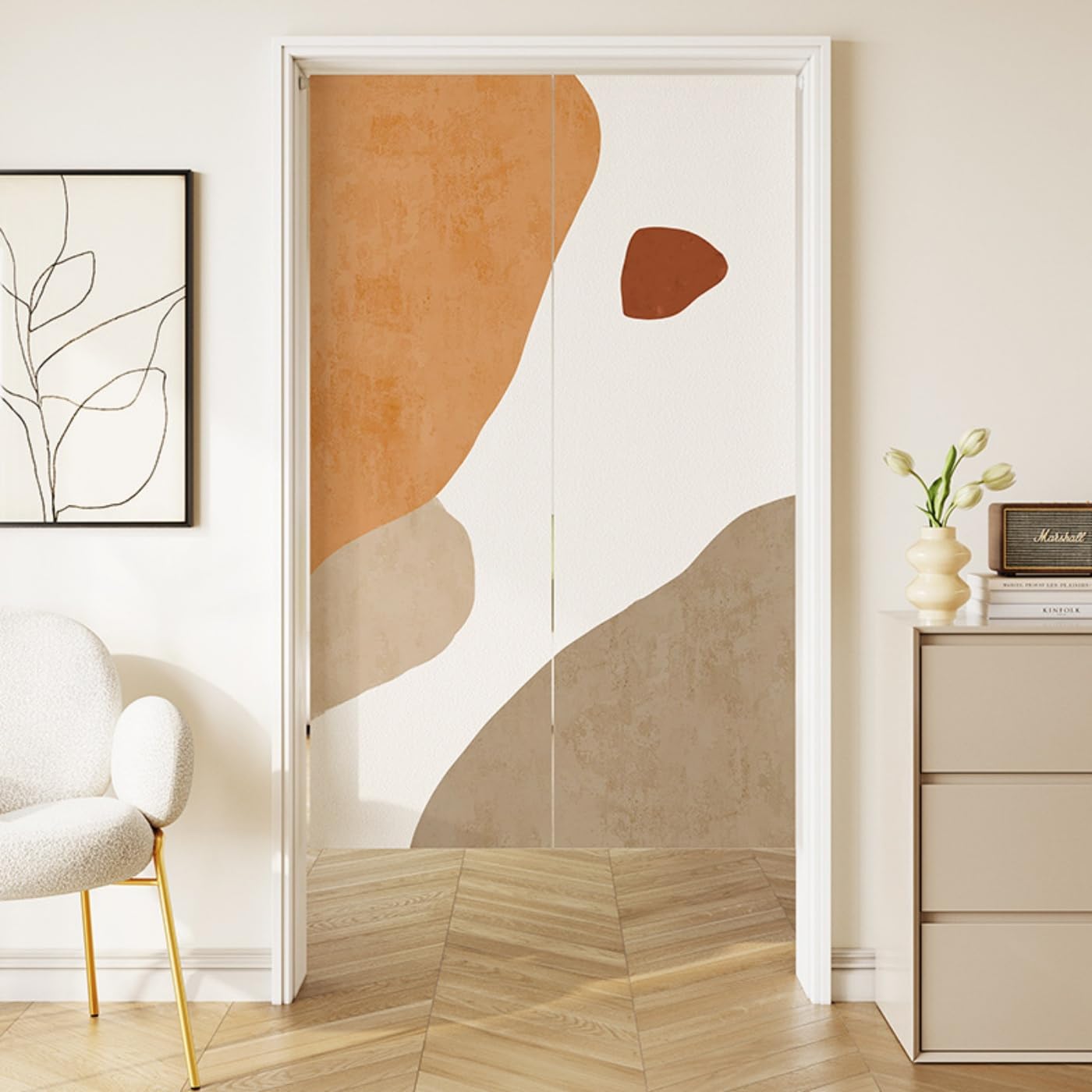 Guest Ruyunlai Japanese Noren Doorway Curtain, Ml4 Stone, 100x150cm