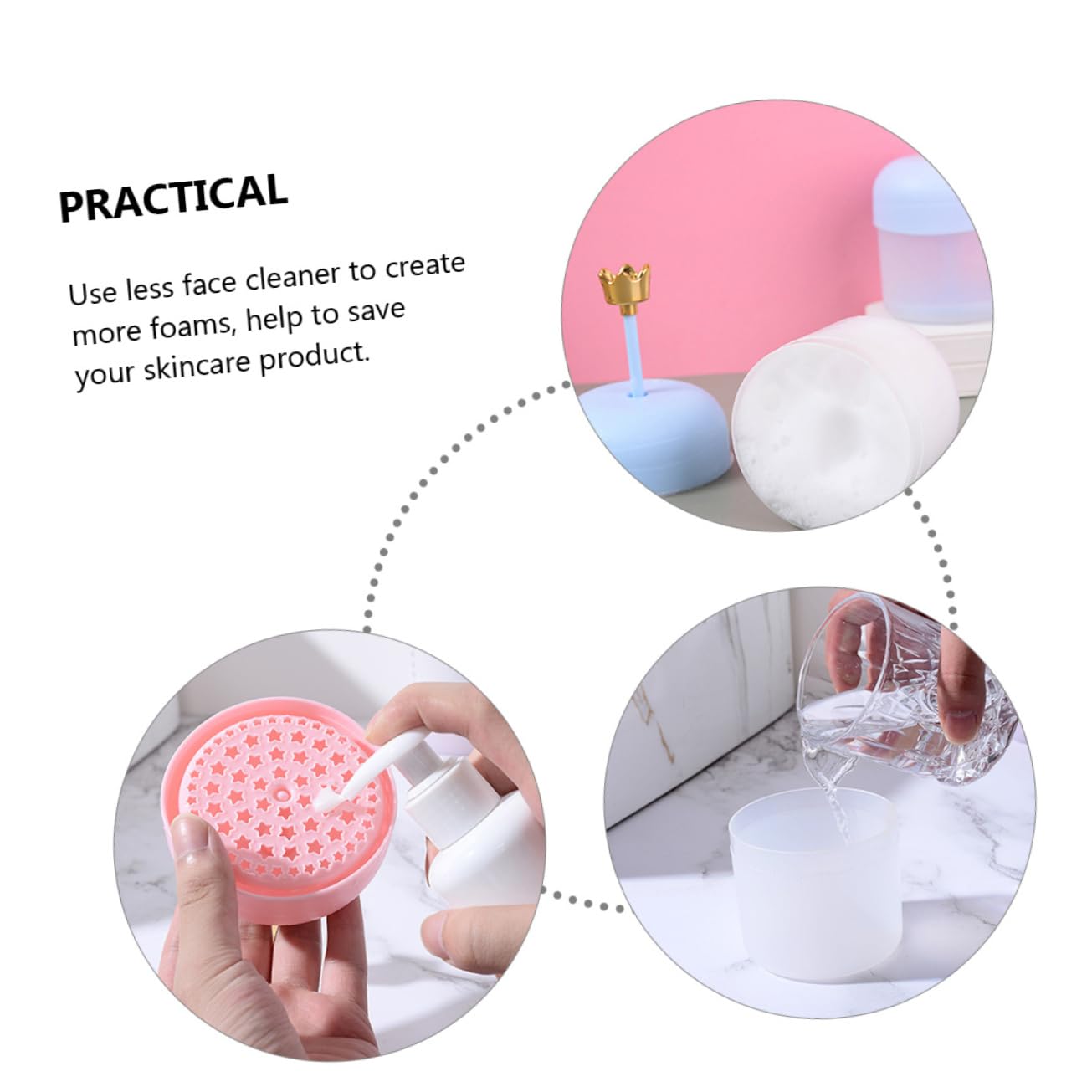 WOONEKY 4piezas Dispositivo De Espuma Facial Fácilmente Burbujas Ligero y Compacto