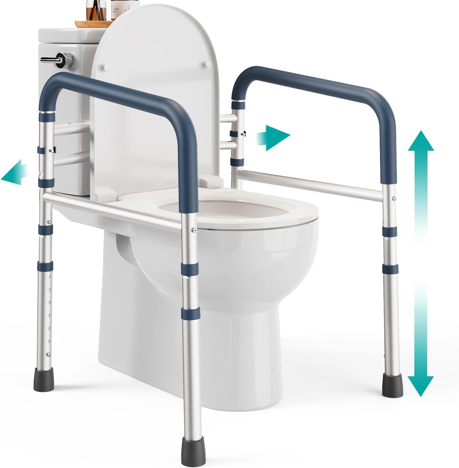 FSA/HSA Eligible - Toilet Safety Rails (350 lb) - Adjustable Toilet Safety Frame