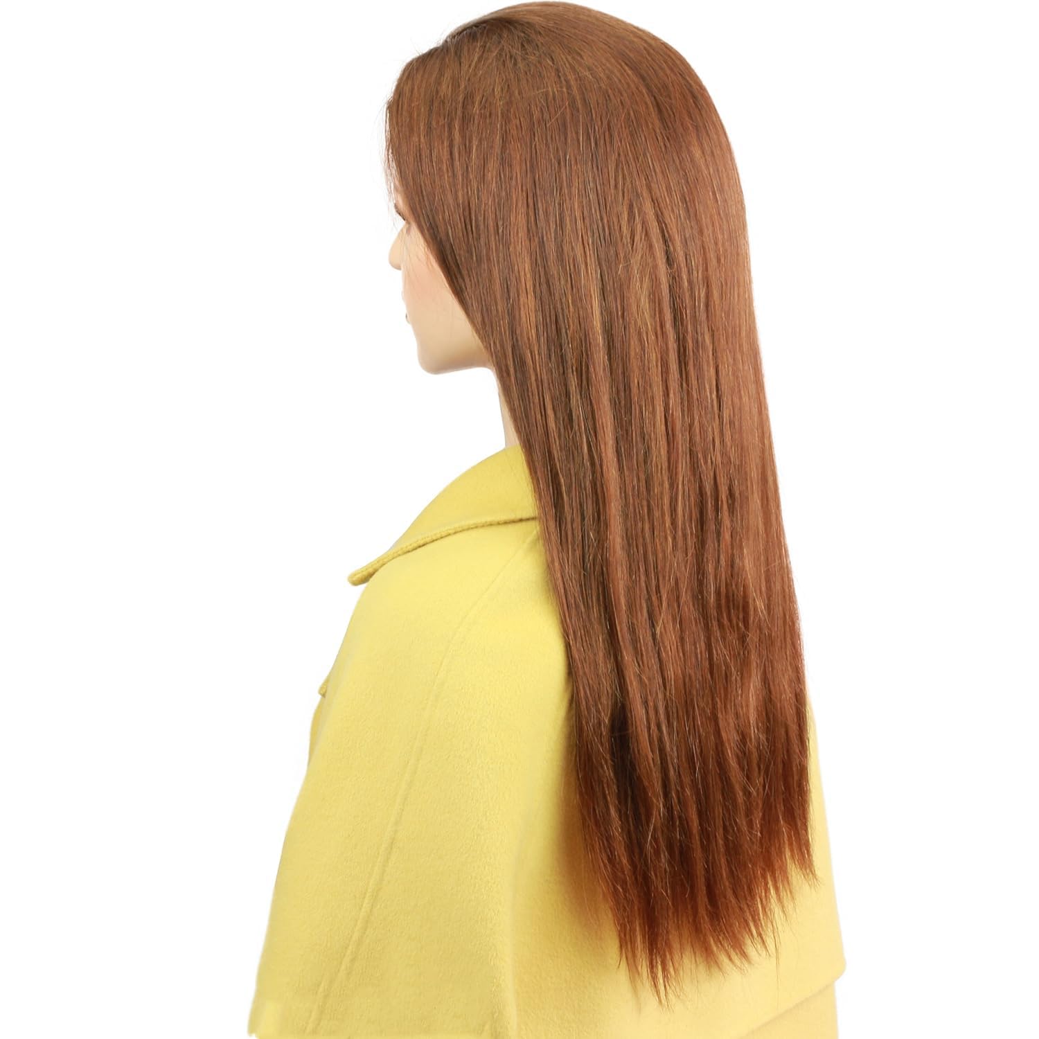 #4 Brown Color Lace Front Wig with Baby Hair Silk Straight Glueless Brazilian Virgin Human Hair Wigs for Black Women 130% Density Pre Plucked Natural Hairline