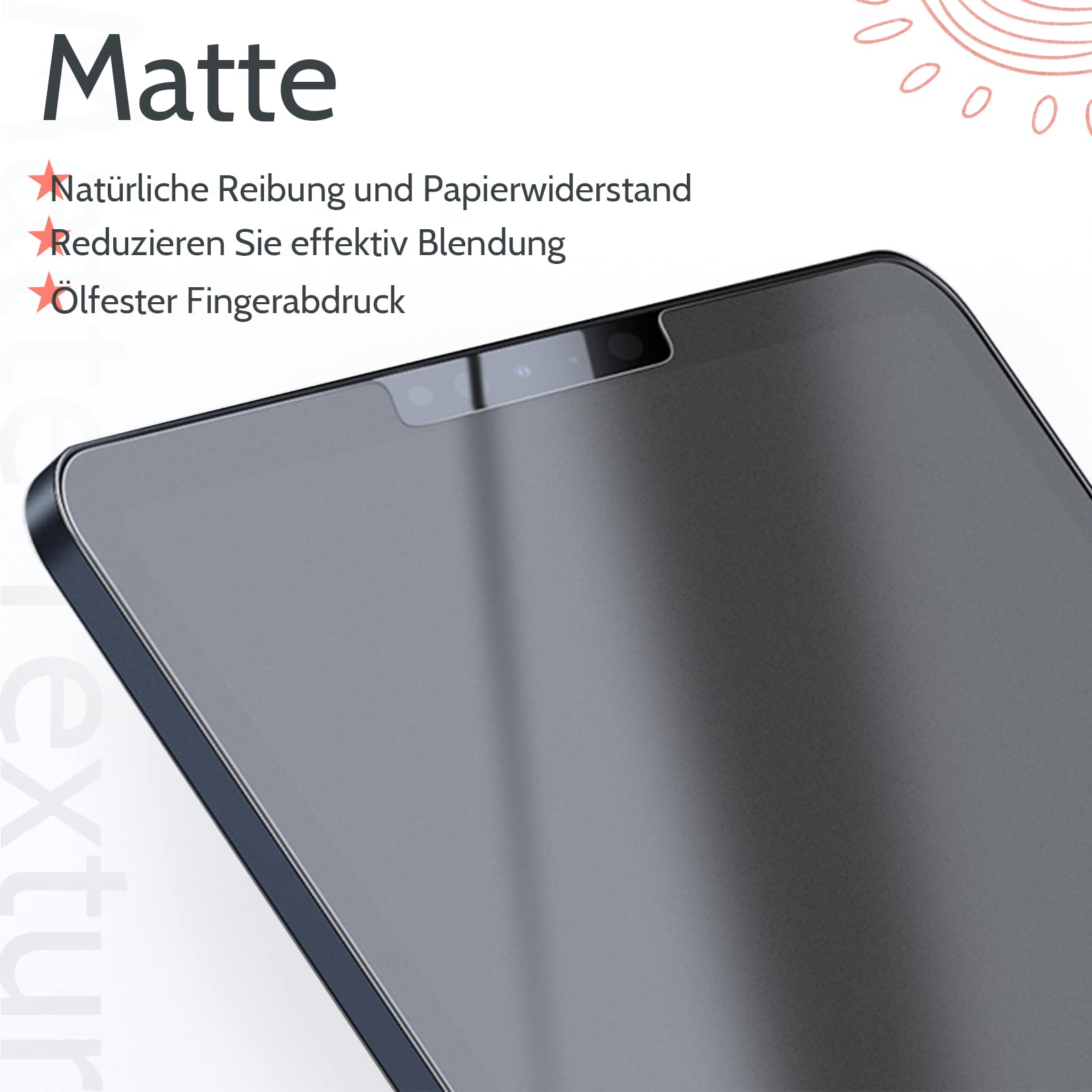 [2 Pezzi] Pellicole Protettive di Carta PET per iPad Pro 12.9", Like Paper Compatibile con iPad pro 12.9" (2018, 2020 e 2021), Pellicola Carta Opaca per Disegnare Crivere, Anti-impronta/riflesso