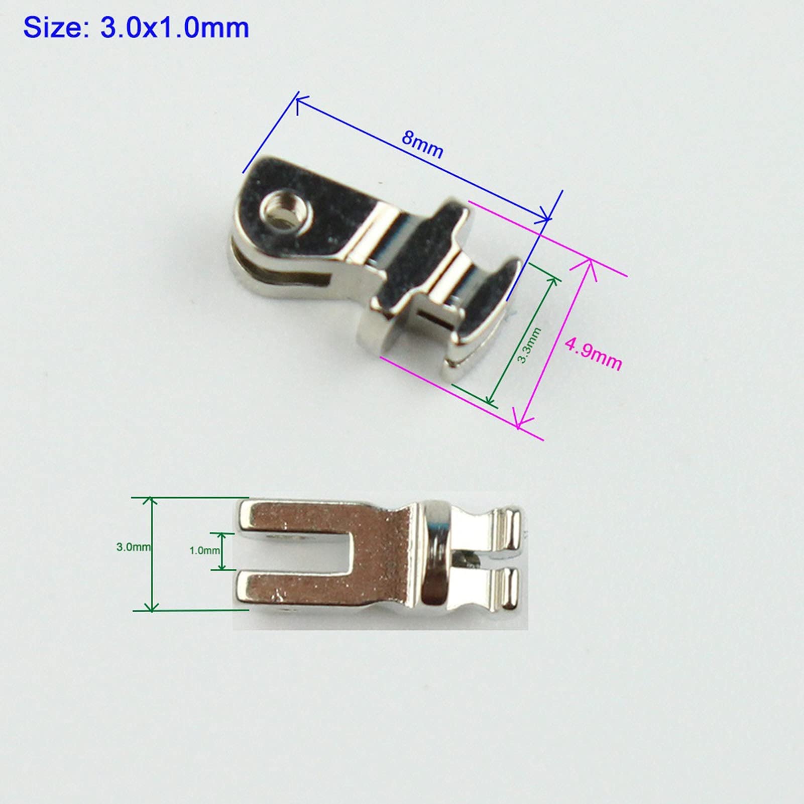 100 sztuk (50 par) 3.0x1.0mm plastikowe okulary zawias z dwiema pętlami, naprawa okularów wymiana akcesoria do okularów