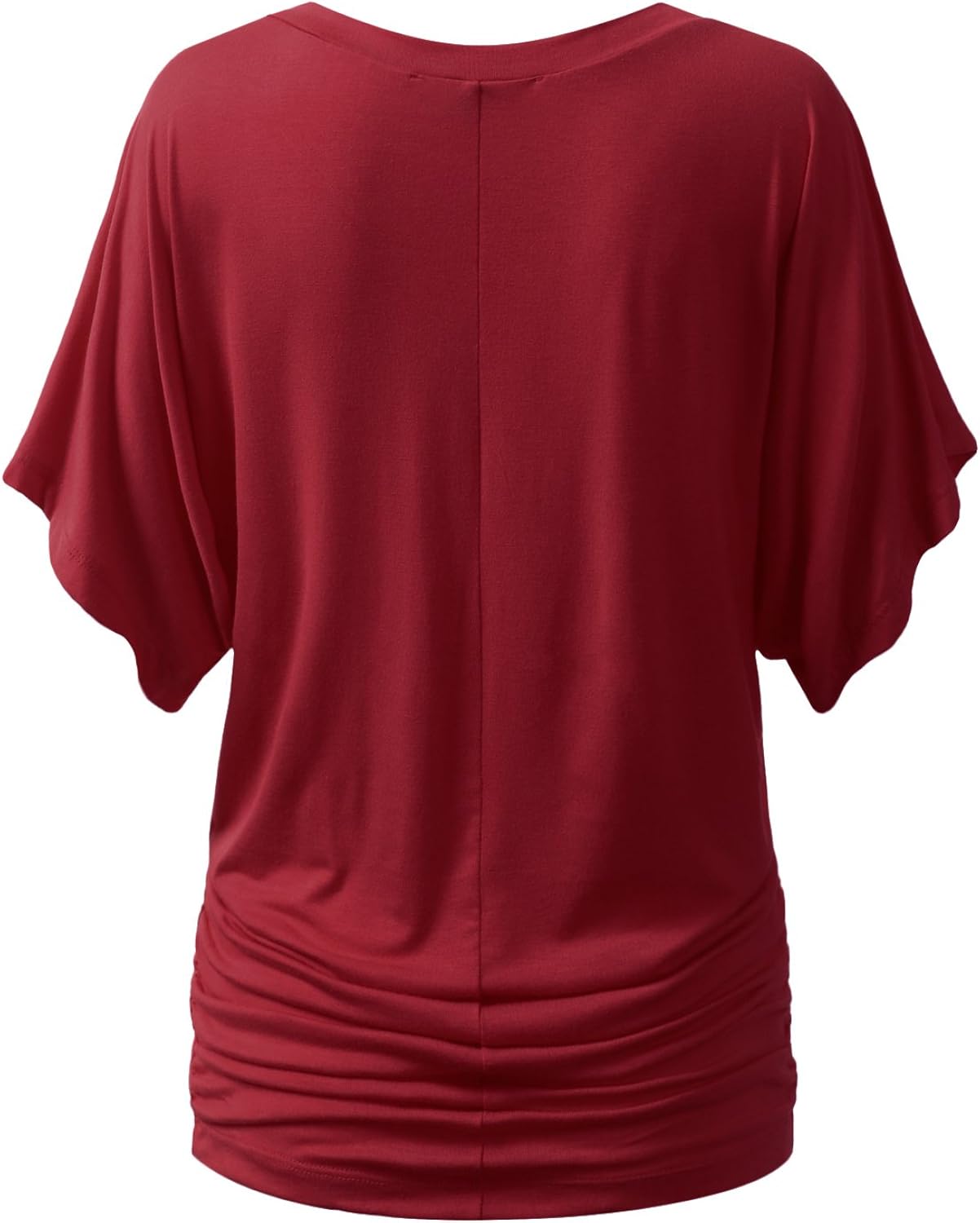 URBANCLEO Womens Dolman Sleeve Top Boatneck Drape Shirts Small Awts055_awts080_burgundy