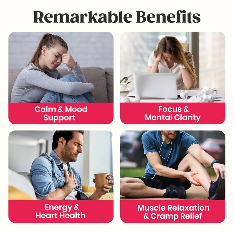 Miniatura 8 de 60 Day Supply - Gomitas de glicinato de magnesio de 400 mg con Ashwagandha, L-teanina, CoQ10, vitamina D3 y B6, gomitas de magnesio sin azúcar