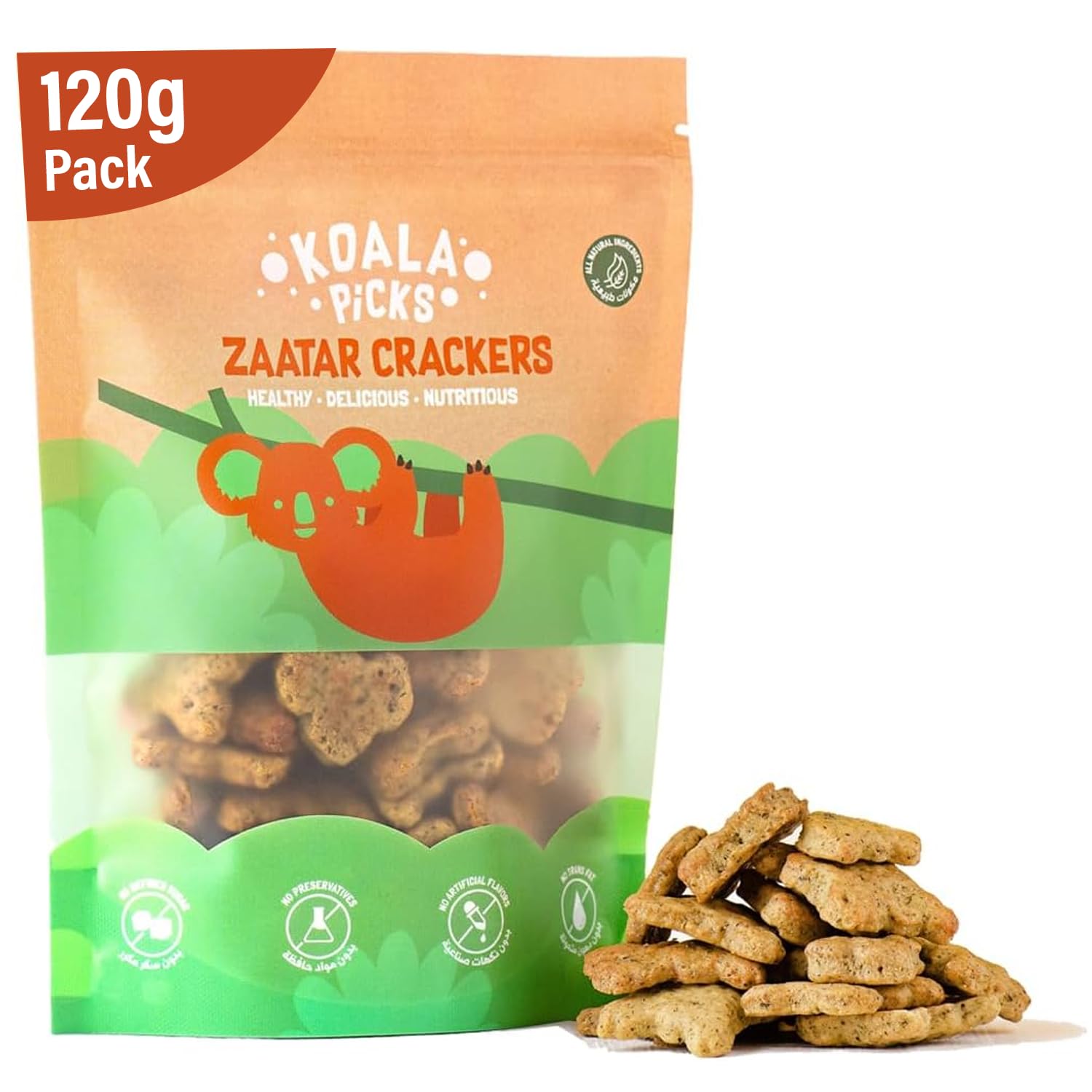 Koala Picks Zaatar Crackers - 120g | Savory and Crunchy Crackers