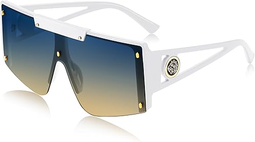 FEISEDY Gafas de sol para mujer, de gran tamaño, cuadradas, con parte superior plana, para hombre, B4060