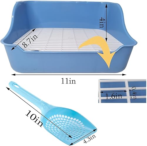Miniatura 5 de Hamiledyi Caja de arena para animales pequeños para entrenamiento de conejillos de indias, caja de arena para hurones, jaula cuadrada de plástico