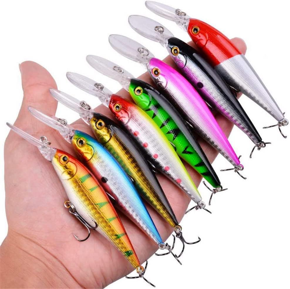 Bolivia's Balık Yemi, 10 Adet Yapay Balık Yemi Seti, Derin Dalış Yapabilen Crank Bait, 3D Gözlü Wobbler Yemler, Tatlı ve Tuzlu Su Balıkçılığı İçin