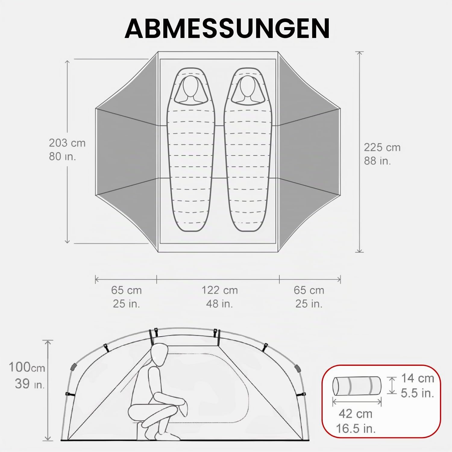 Lone Rider ADVTent - Wasserdichtes Motorrad Camping Zelt 2 Personen