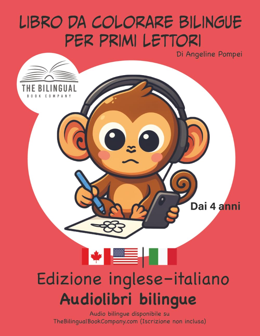 Libro da colorare bilingue per primi lettori | Edizione inglese–italiano | Audiolibri bilingue