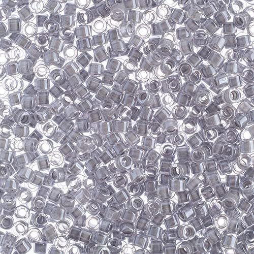 Miyuki Delica 11/0 Fancy Lined Pale Grey 50gms Bag of Japanese Glass Beads